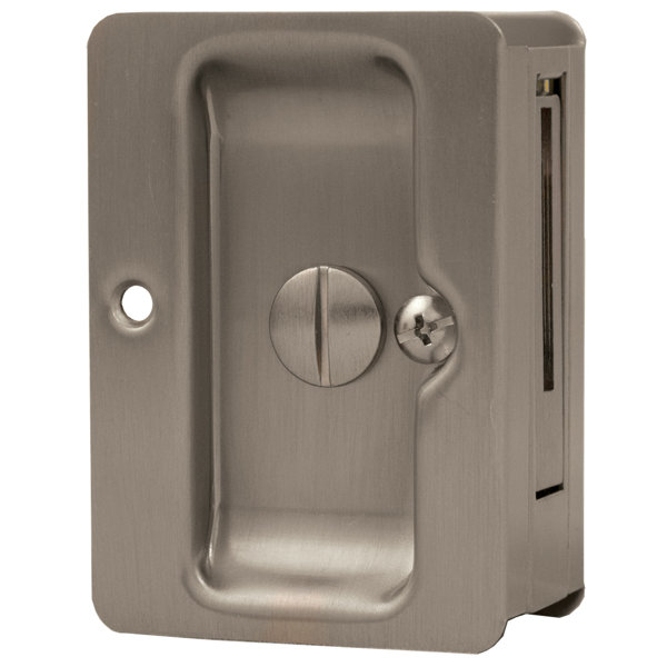 Stone Harbor Tall Pocket Door Lock - Satin Nickel Finish, HL82304 Model - View #6